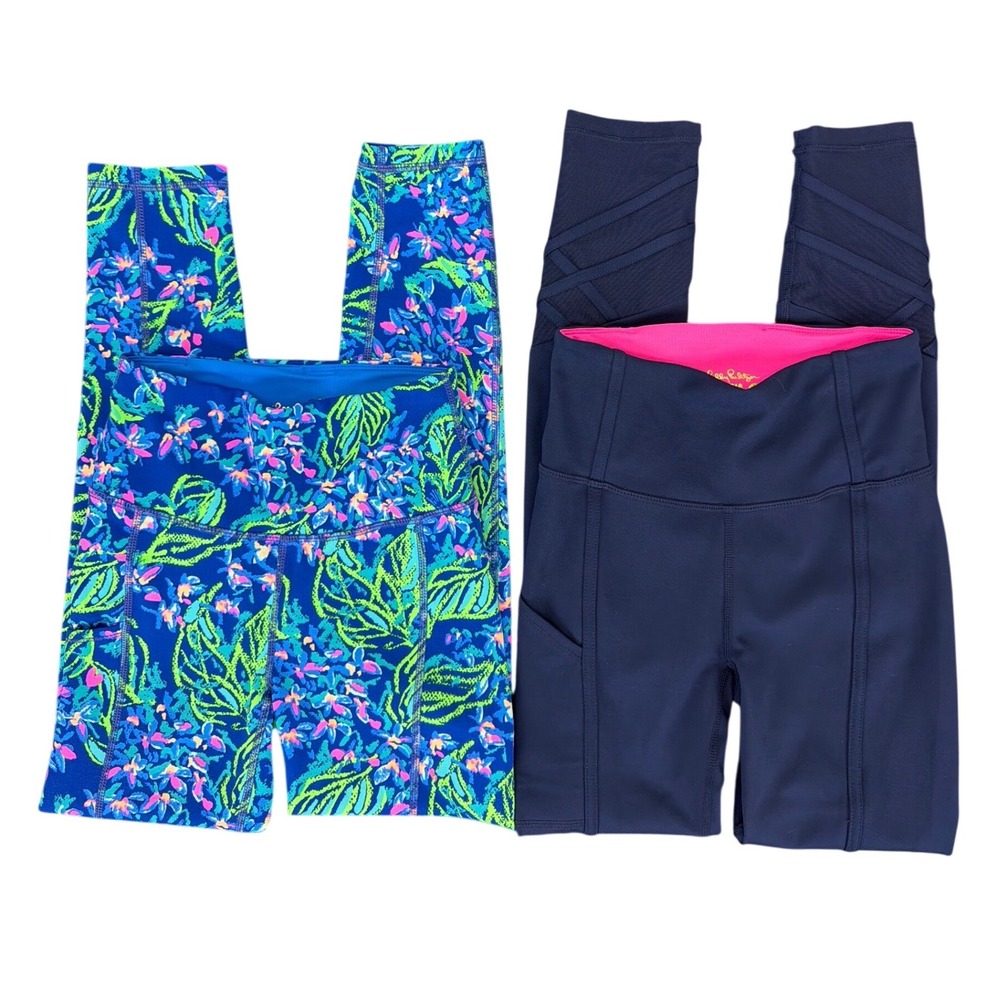 Lilly Pulitzer Luxletic Lot of 2 Leggings Size XXS Weekender High Rise‎ UPF 50+